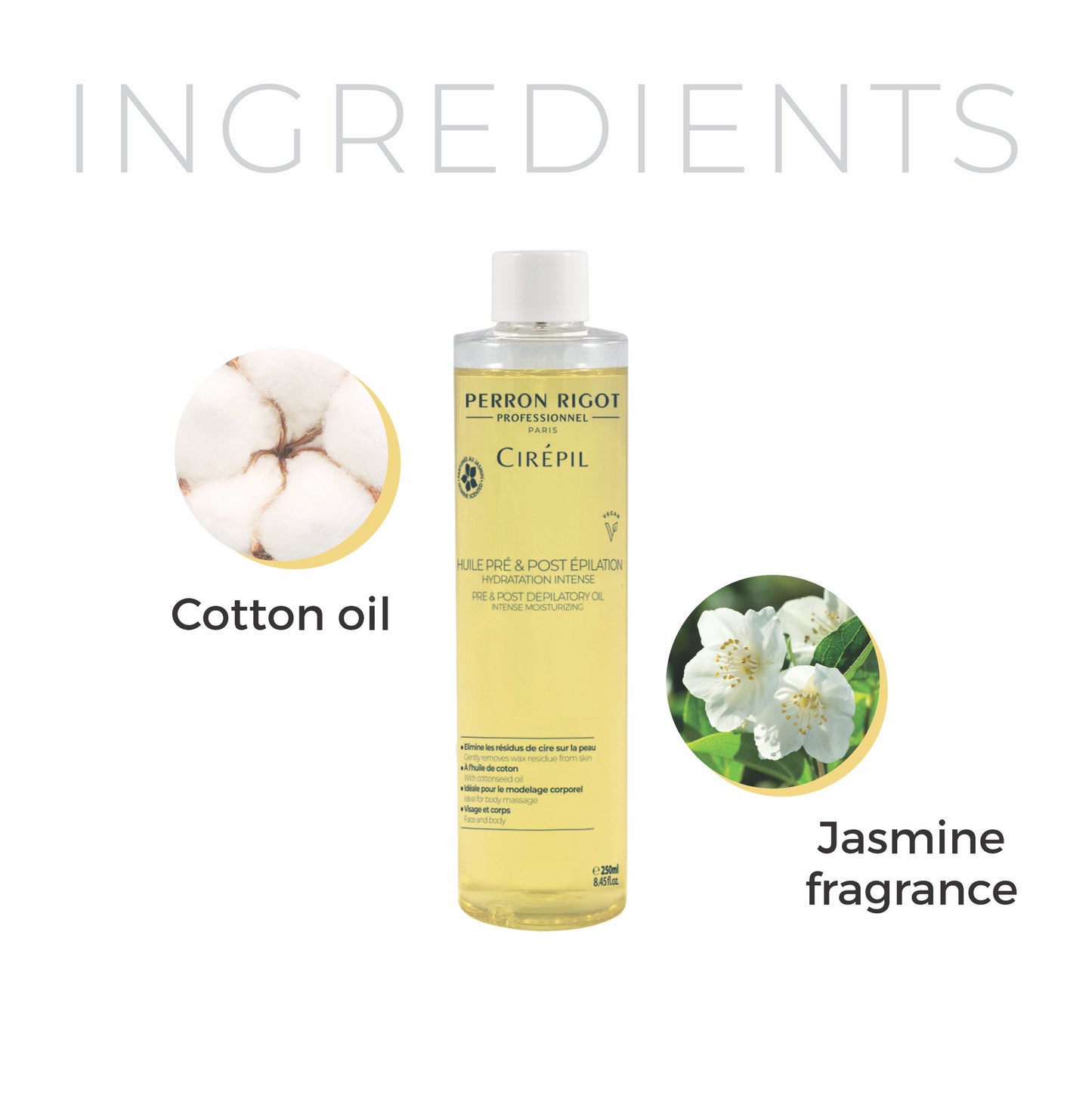 Cirepil Pre & Post depilatory Oil - Jasmin fragrance oil - 250 ml