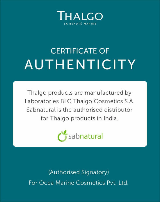 Thalgo Authorised Signatory For Ocea Marine Cosmetics Pvt. Ltd.